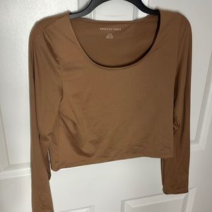 Brown long sleeve crop top size large from American eagle